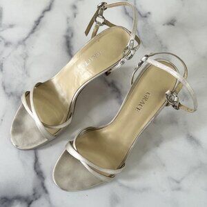 Grace Micaela Silk Wedding Sandal Heels, Candle, Size 8